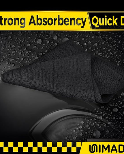 Microfiber Cleaning Cloth, 200 Pack Microfiber Towels for Cars Reusable Shop Rags Bulk Lint Free Cleaning Towels for Car Kitchen Automotive Bar Mechanic Restaurant Garage, 11.5"x 11.5", Black