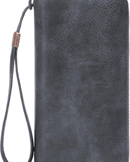 YAPAIOU Wallet For Women Large Capacity Wristlet Purse for Women RFID Blocking Multi Clutch Grey