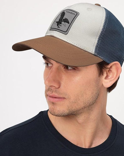 Animal Trucker Hats Leather Pattern Adjustable Snapback Mesh Animal Baseball Cap for Men