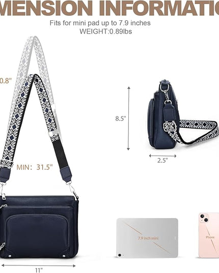Anti-Theft Crossbody Purse for Women, Crossbody Shoulder Bag with Built-in Wallet & RFID Blocking for Travel Workout