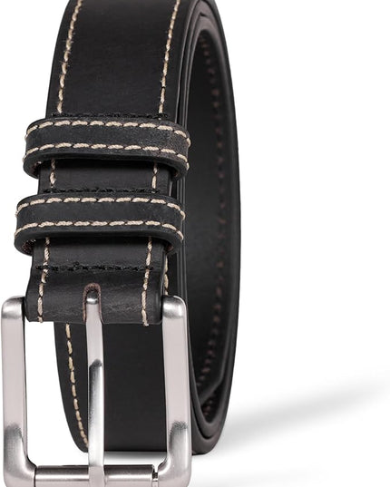 Amazon Essentials mens Stitched Edge Leather Belt
