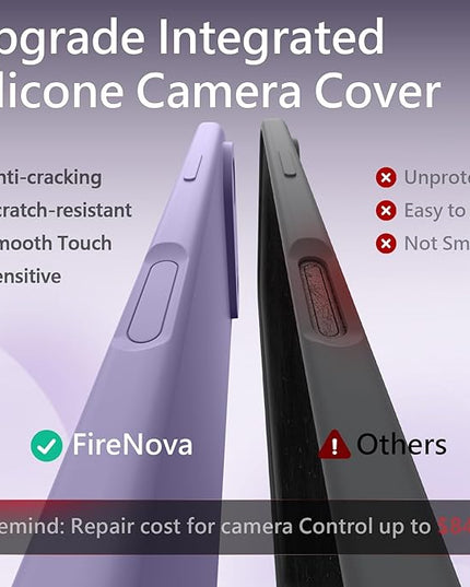 FireNova Magnetic for iPhone Air Case, Compatible with MagSafe, [Integrated Silicone Camera Control Button] [Camera Protection] Microfiber Lining Phone Case for iPhone 17 Air, 6.5", Clove Purple