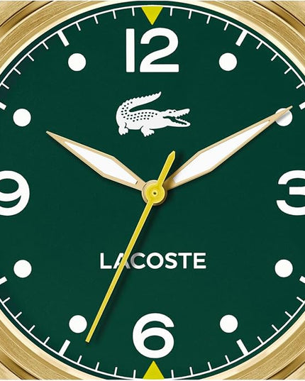 Lacoste Lisbon Men’s Quartz Watch - Three-Hand Sunray Dial with Stick Indexes, Polished Case, Crocodile Logo - Modern, Classic Timepiece - Gift for Him 42mm