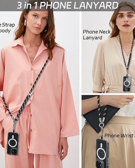 3-in-1 Adjustable Phone Lanyard Crossbody Cell Phone Neck Strap Universal Mobile Wrist Lanyard