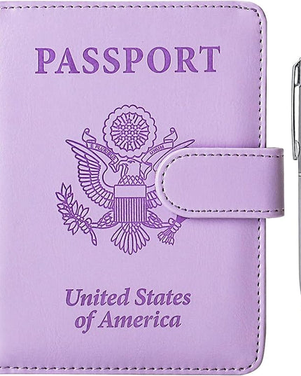 TIGARI Passport Holder for Travel Women Men, PU Leather Waterproof RFID Wallet Cover Case Sleeve, Valentines Day Gifts, Vacation Plane Cruise Travel Document Organizer Essentials