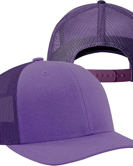 TZ Promise Men Women Plain Cotton Trucker Cap with Breathable Mesh Back, Snapback Baseball Hats