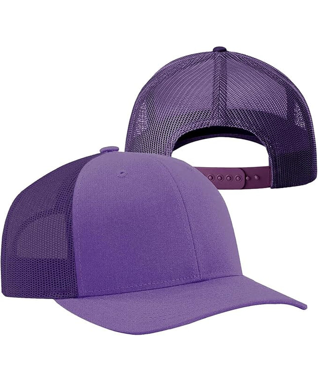 TZ Promise Men Women Plain Cotton Trucker Cap with Breathable Mesh Back, Snapback Baseball Hats