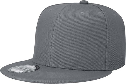 Classic Snapback Hat Cap Hip Hop Style Flat Bill Blank Solid Color Adjustable Size
