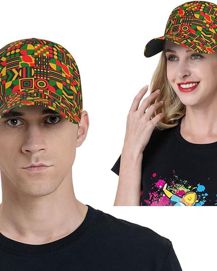 African Ethnic Tribal Style Baseball Cap for Men Women, Fashion Adjustable African Hat Casual Trucker Hats Sun Caps