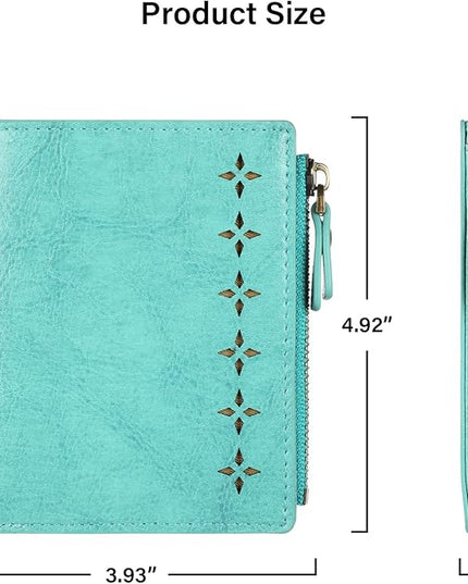 Lavemi Ultra Thin Small Compact Leather Womens Girls Wallets RFID Blocking Credit Card Holder for Women