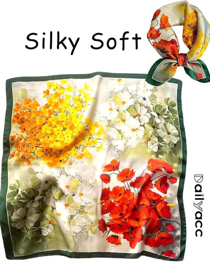Dailyacc Hair Bandanas Scarf For Women Lightweight Fashion Neck Silk Satin Head Scarves For Sleeping Handbags Scarf