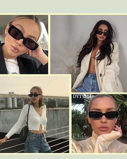 JASPIN Rectangle Sunglasses for Women Men Trendy Y2k Retro 90s Sun Glasses UV Protection Cool Square Frame