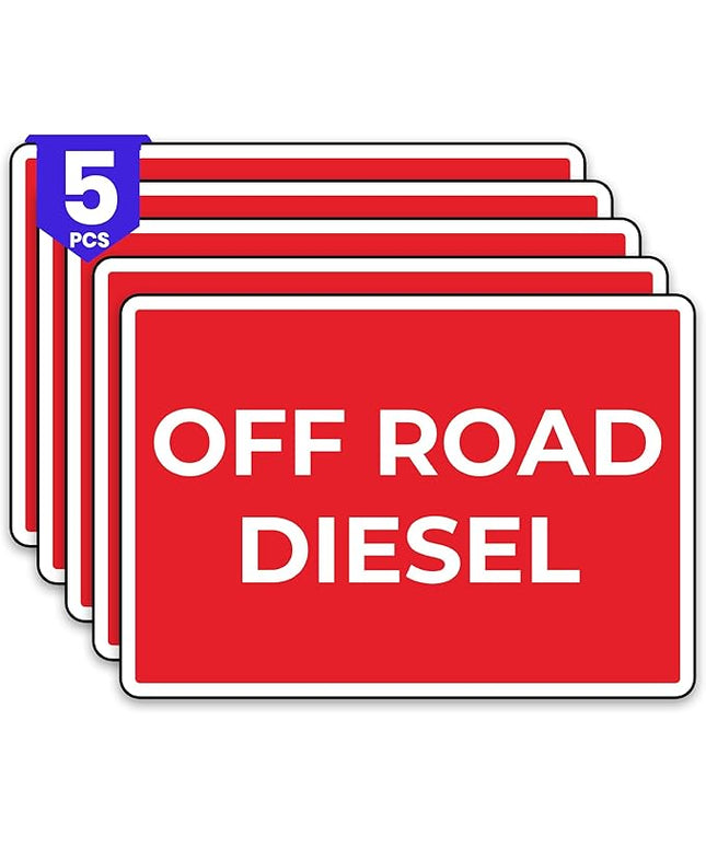 5 x Off Road Diesel Label Decal, 10 x 7 inch Vinyl for Fuel Sticker | Diesel Brothers Decal Self-adhesive, UV-resistant, Water-proof Decals