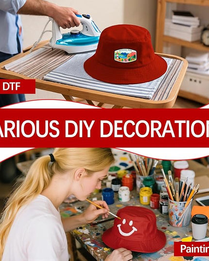 DASSNANE Sublimated Bucket Hats Bulk Solid Color DIY Blank Hat Bucket Hats for Men, Women and Adults