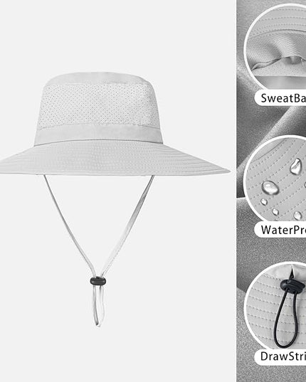 ZOORON Boonie Hat UPF 50+ Cooling Sun Hat for Men and Women,Wide Brim Bucket Hats with UV Protection for Safari Hiking Beach