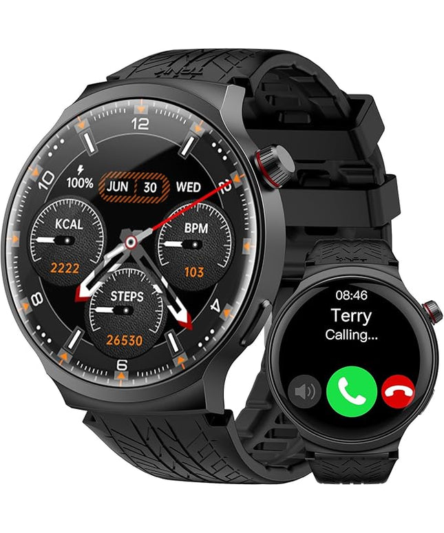 Smart Watches for Men, 1.85” Ultra Large Screen, 120 Days Battery Life, Smart Watch with Al Voice Assistant, Bluetooth Calling, Heart Rate & SpO2 Monitor, Fitness Tracker for Android iOS