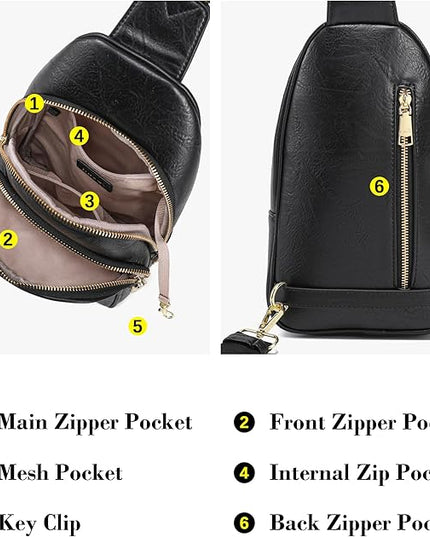 Anti Theft Crossbody Bags for Women Leather Sling Bag Cross Body Travel Purse Chest Bags Fanny Pack Gift Teen Girl