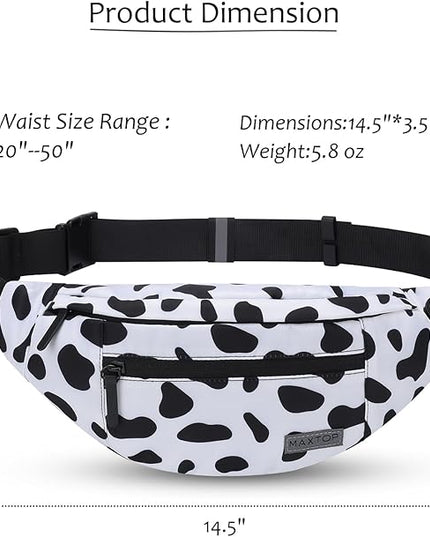 MAXTOP Large Crossbody Fanny Pack with 4-Zipper Pockets,Gifts for Enjoy Sports Festival Workout Traveling Running Casual Hands-Free Wallets Waist Pack Phone Bag Carrying All Phones