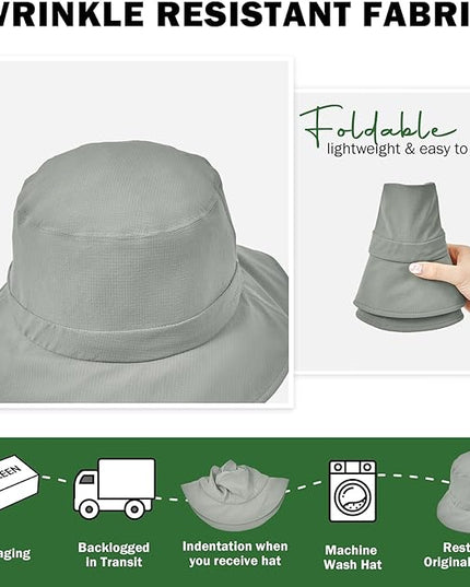Sukeen Bucket Hat, Waterproof, Skin-Friendly, Shields Neck, Quick-Dry, Breathable, Hat for Fishing, Travel hat