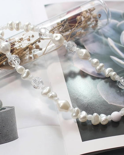 Beaded Camera Wrist Strap, Cute Phone Charms Strap, Pearl Bracelet Wrist Strap, Phone Keychain Decoration for Wallet