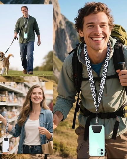 SHANSHUI Phone Lanyard, Neck Wrist Nylon Cell Phone Lanyard 1Pcs Tether Pads Compatible with iPhone & All Smartphones in Full Cover Cases