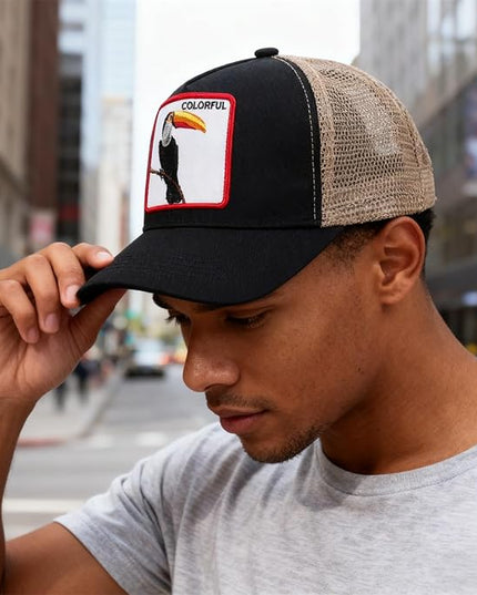 Classic Unisex Various Animal Series Embroidery Farm Adjustable Mesh Snapback Trucker Hat