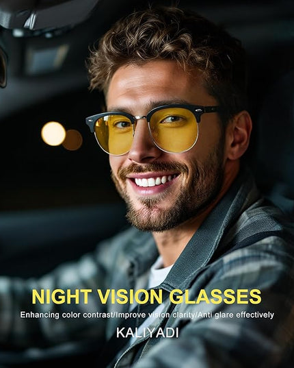 KALIYADI Polarized Sunglasses for Men and Women Semi-Rimless Frame Driving Sun glasses UV Blocking