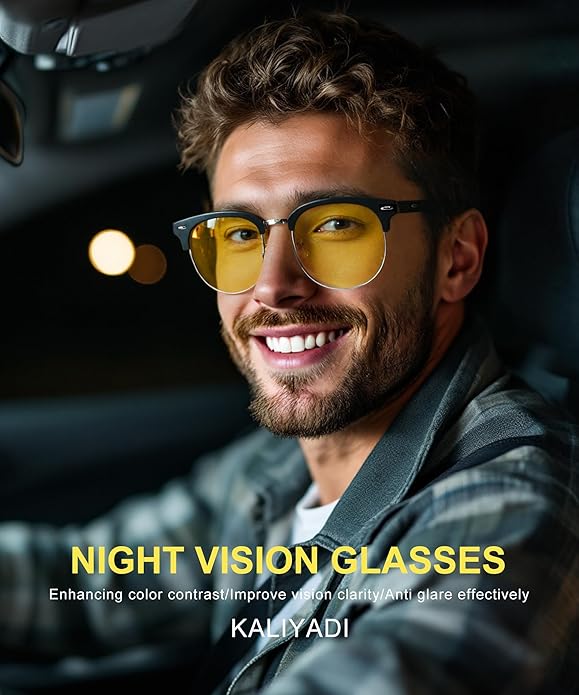 KALIYADI Polarized Sunglasses for Men and Women Semi-Rimless Frame Driving Sun glasses UV Blocking
