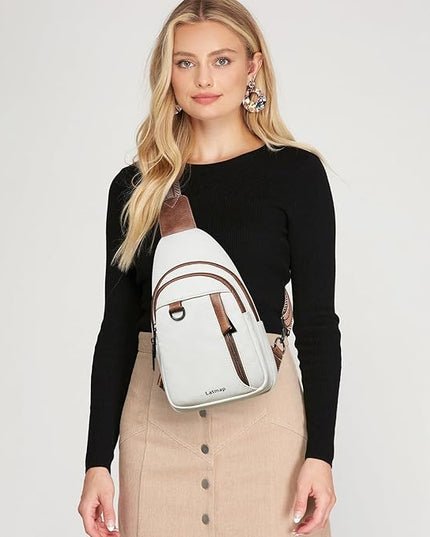 7L Sling Bag for Women Men Leather Small Sling Backpack Daypack Anti Theft Fanny Pack Crossbody Purse Travel