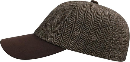 BOTVELA Wool Baseball Cap for Men Adjustable Unstructured Tweed Hat