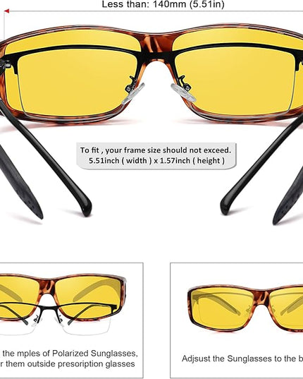 MEETSUN Fit Over Glasses Sunglasses for Men Women,Wrap Around Sunglasses Polarized UV400 Protection