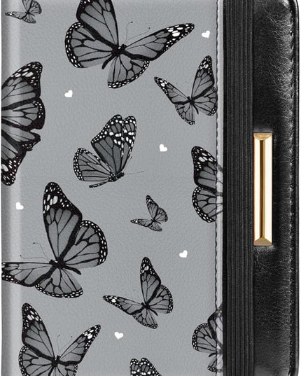 Passport Holder Cover Travel RFID Blocking Passport Cover Rose Gold Cute Flowers Passport Wallet with Elastic Band for Women
