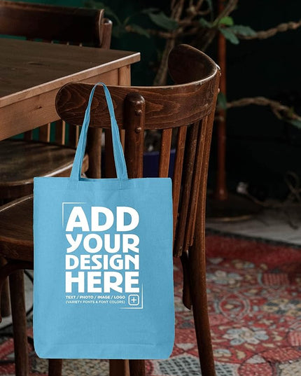 shop4ever Personalized Custom Design Your Own Eco Cotton Tote Reusable Shopping Bag Customizable Gift