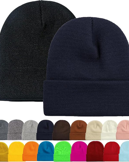 ZOORON 1&2 Pack Beanie for Men Women Slouchy Beanie Hats Winter Knit Caps Soft Ski Hat Unisex