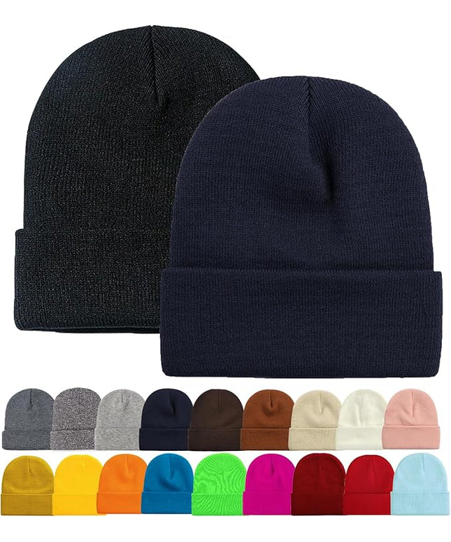 ZOORON 1&2 Pack Beanie for Men Women Slouchy Beanie Hats Winter Knit Caps Soft Ski Hat Unisex