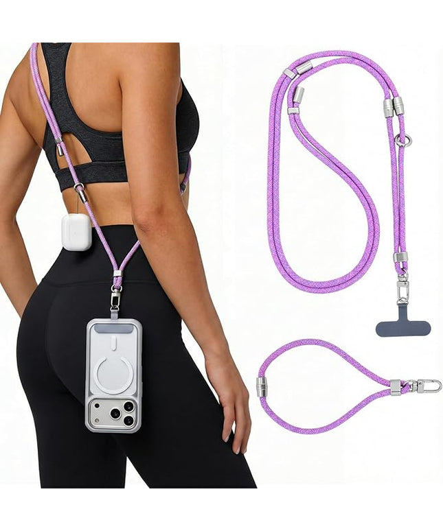Phone Lanyard & Phone Wrist Strap, 3 in 1 Adjustable Anti Theft Phone Strap for Travel Hiking Cycling Climbing