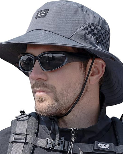 Sireck Fishing Hat, UPF50+ Wide Brim Sun Hat for Men Women, UV Protection Hiking Beach Bucket Hats Summer Safari Hat