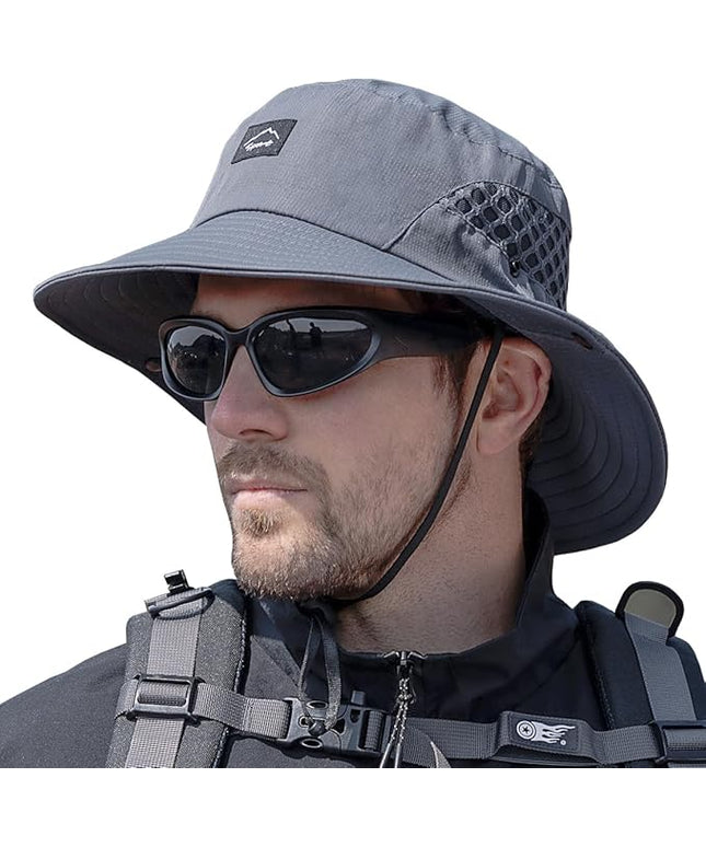 Sireck Fishing Hat, UPF50+ Wide Brim Sun Hat for Men Women, UV Protection Hiking Beach Bucket Hats Summer Safari Hat