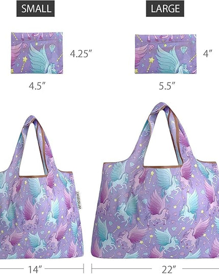 allydrew Large Foldable Tote Nylon Reusable Grocery Bags