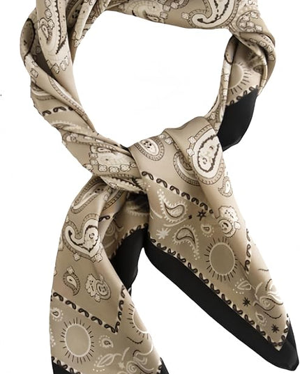 MINIDORA Satin Scarves for Women 27.5 × 27.5 inches Medium Square Elegant Silk Feeling Head Scarf