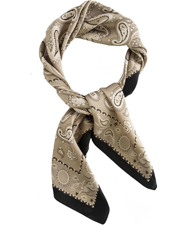 MINIDORA Satin Scarves for Women 27.5 × 27.5 inches Medium Square Elegant Silk Feeling Head Scarf