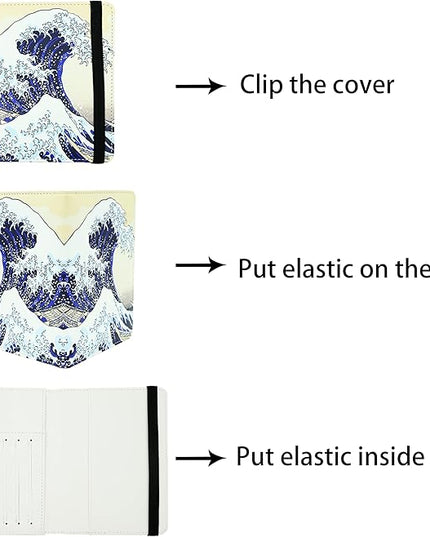 Ink Waves Passport Holder for Women and Men PU Leather Passport Cover for Travel