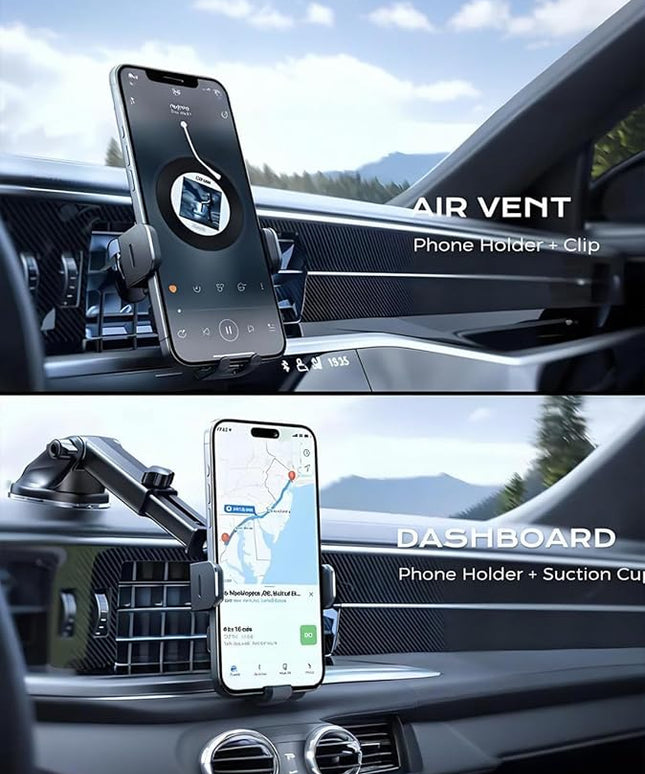 CHGeek Wireless Car Charger, 2026 Upgrade 15W Fast Charging Auto Clamping Car Phone Holder Charger, Phone Holders for car Mount, fit for iPhone 17 16 15 14 13 Mini Pro Max XR,Samsung Galaxy S25 Ultra