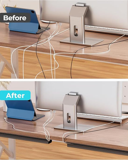 Delamu 2 Pack Safe & Tidy Cable Management Solution - Protect Kids & Pets with Home & Office Cable Management Under Desk, Cable Organizer, Cable Management Kit, Cord Organizer for Desk, 15.7in x 2