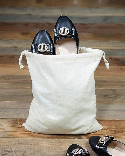TOPDesign 8-Pack 12” x 14” Reusable Produce Bags, Muslin Bags with Drawstrings for Shopping & Storage, 100% Natural Cotton, Washable, Biodegradable, Food Safe