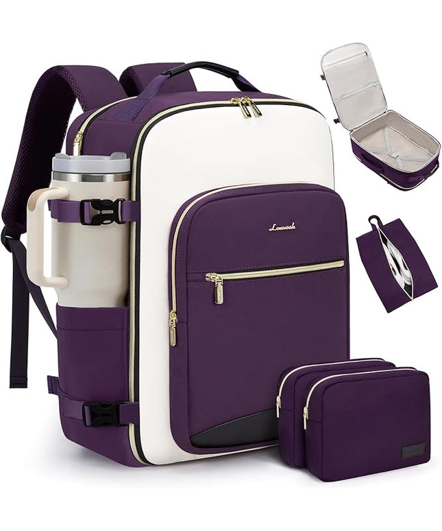 LOVEVOOK 50L Travel Backpack for Women & Men, Airline Approved Carry On Luggage with 3 Packing Cubes, TSA Overnight Bags, Waterproof Personal Item Bag, Weekender Essentials Backpacks fits 17" Laptop