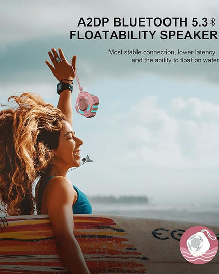 comiso Bluetooth Shower Speaker, Waterproof Bluetooth Speakers IPX7, Floating 2000mAh, Portable Wireless Speaker with LED Light, Loud HD Sound and Bass for Travel Beach Pool, Camping, Ideal Gifts.