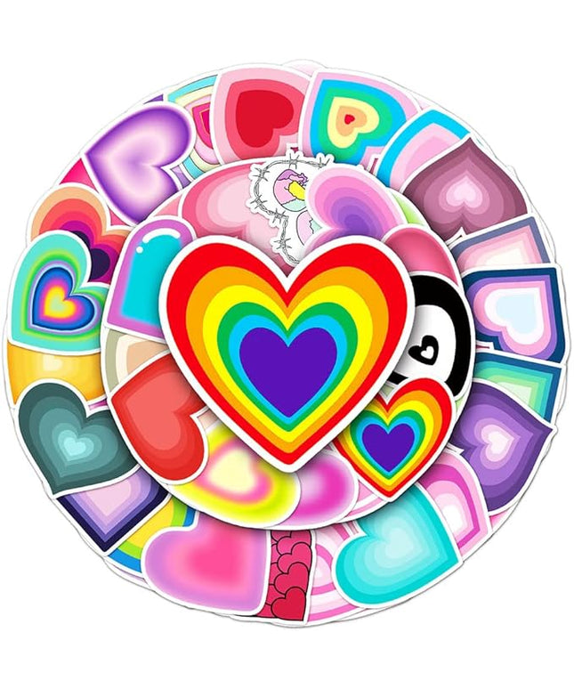 Aesthetic Heart Vinyl Stickers, 50 PCS Waterproof Love Decals for Laptops, Scrapbooking, Notebooks, Water Bottles, Suitcases, Phones & DIY Decor