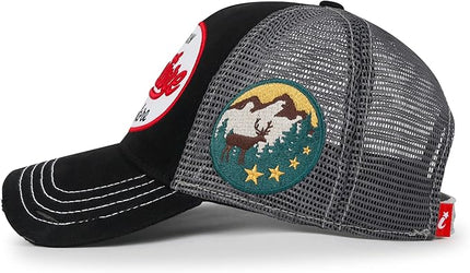 ililily Premium Road Trip Vintage Distressed Snapback Trucker Hat Baseball Cap