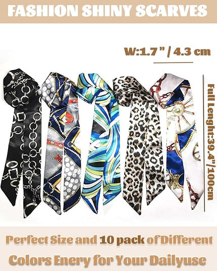 kcctoo 2/6/10Pack Scarf Bags for Women Handbag Scarfs Band Hair Neck Scarves Fashion Gifts